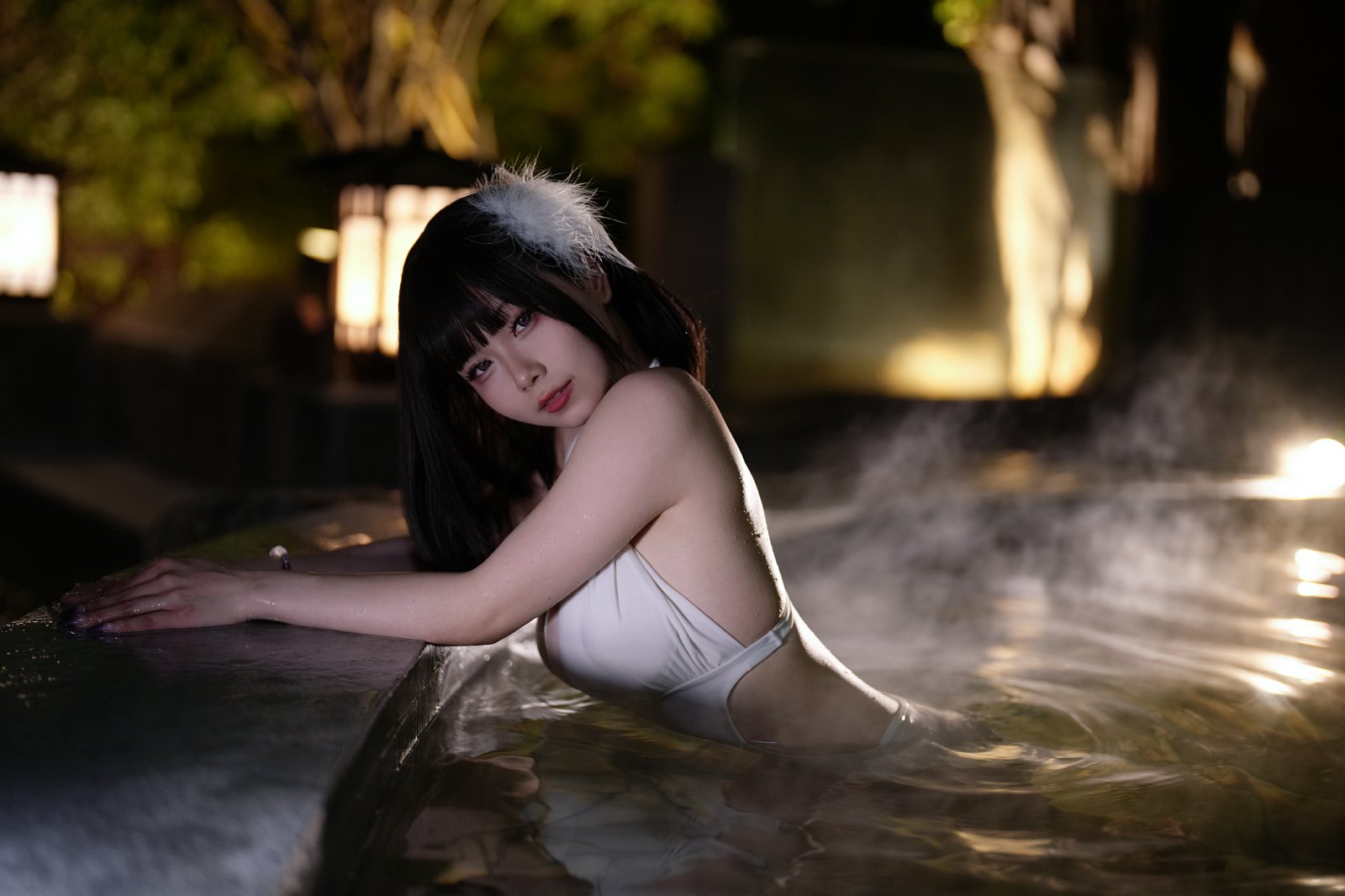 末夜787 - 夏日白色泳装